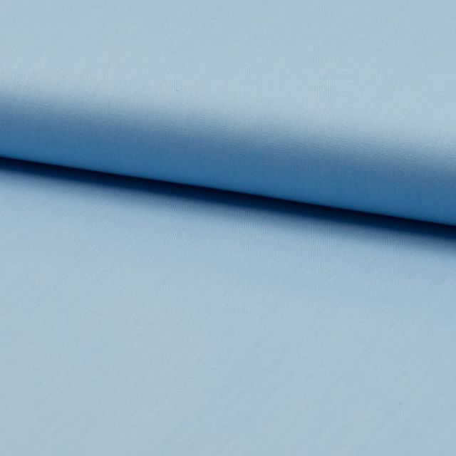 Tissu Popeline de coton unie Bleu - Par 10 cm