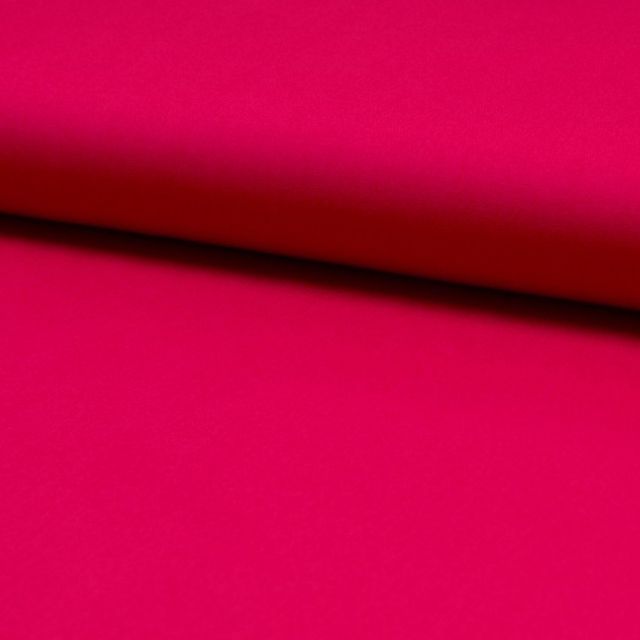 Tissu Popeline de coton unie Framboise - Par 10 cm