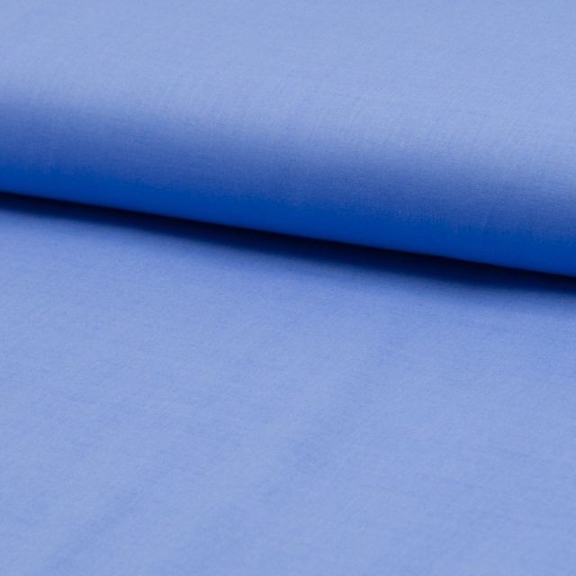 Tissu Voile de coton uni Bleu - Par 10 cm