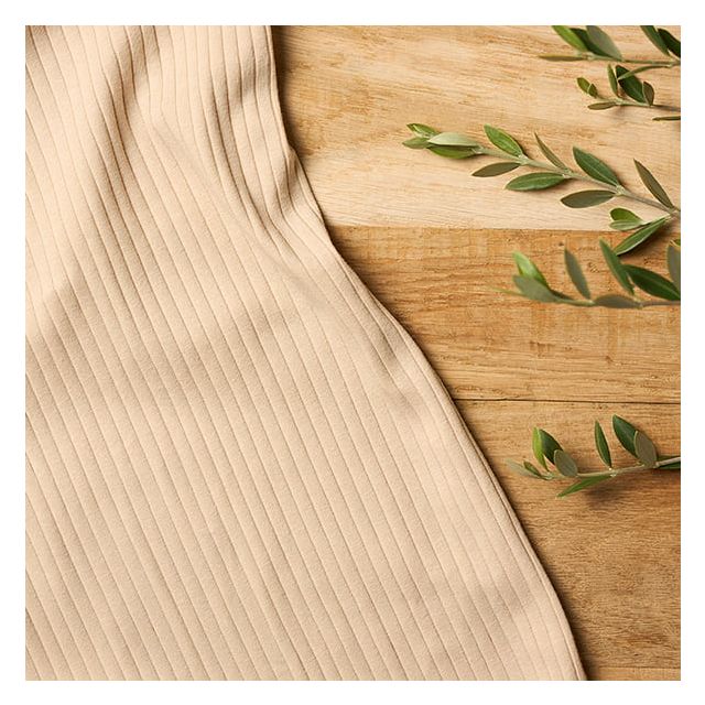 Tissu Jersey Bord côte Craftine Amore Mio Crème - Par 10 cm