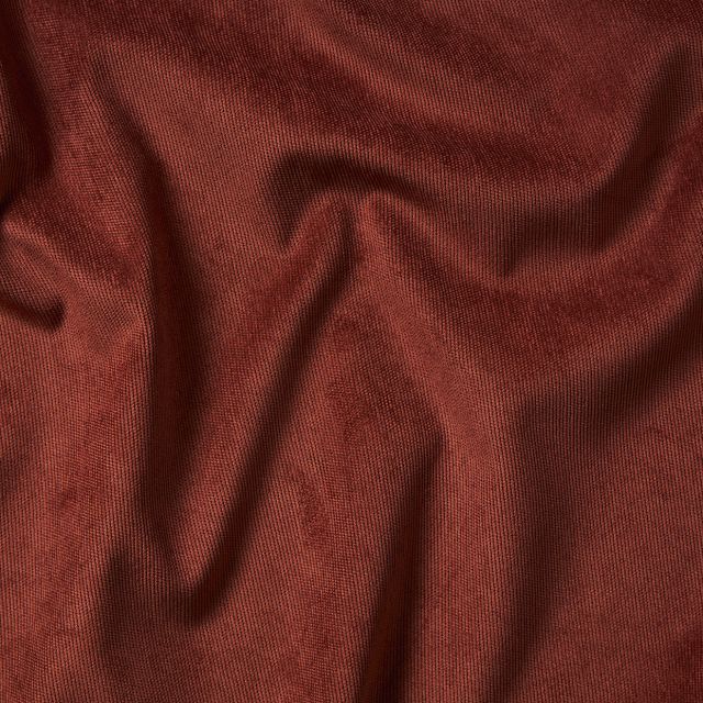 Tissu upcycling coupon de 2m Velours milleraies Brique