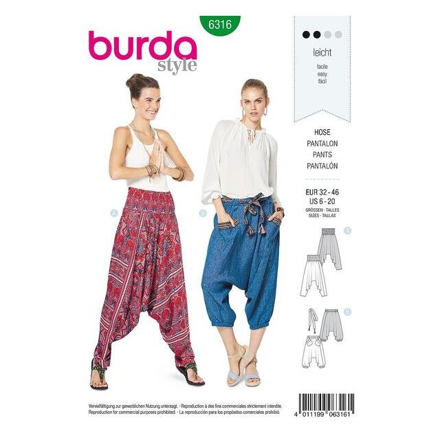 Patron Burda 6316 Pantalon