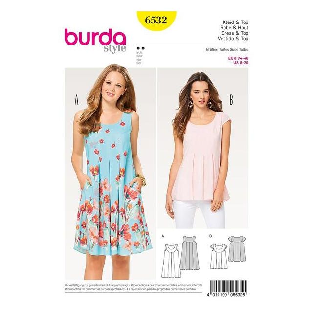 Patron Burda 6532 Robe & Haut