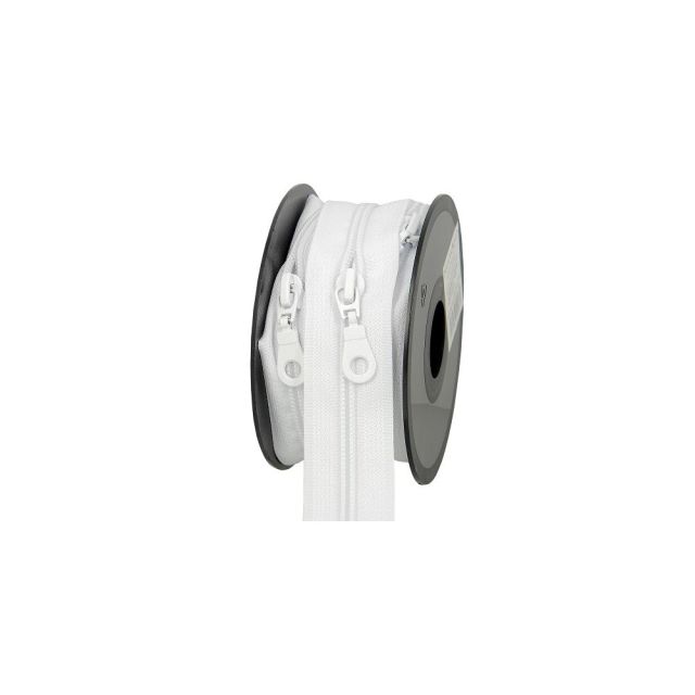 Fermeture nylon non séparable N°5 avec curseurs Blanc - Au mètre