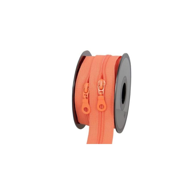 Fermeture nylon non séparable N°5 avec curseurs Orange - Au mètre