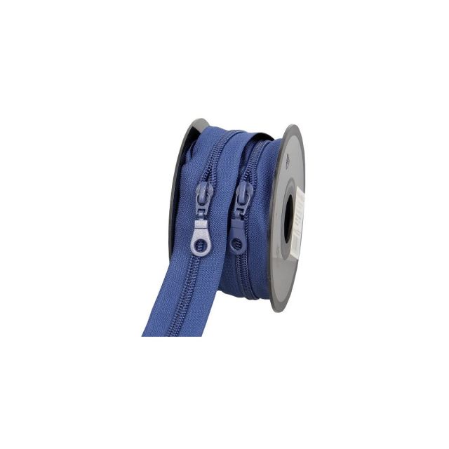 Fermeture nylon non séparable N°5 avec curseurs Bleu - Au mètre