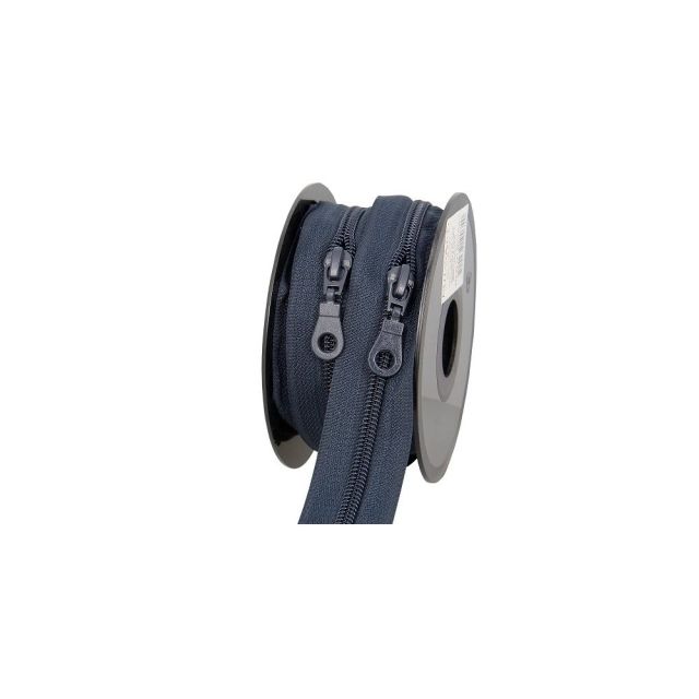 Fermeture nylon non séparable N°5 avec curseurs Bleu marine - Au mètre