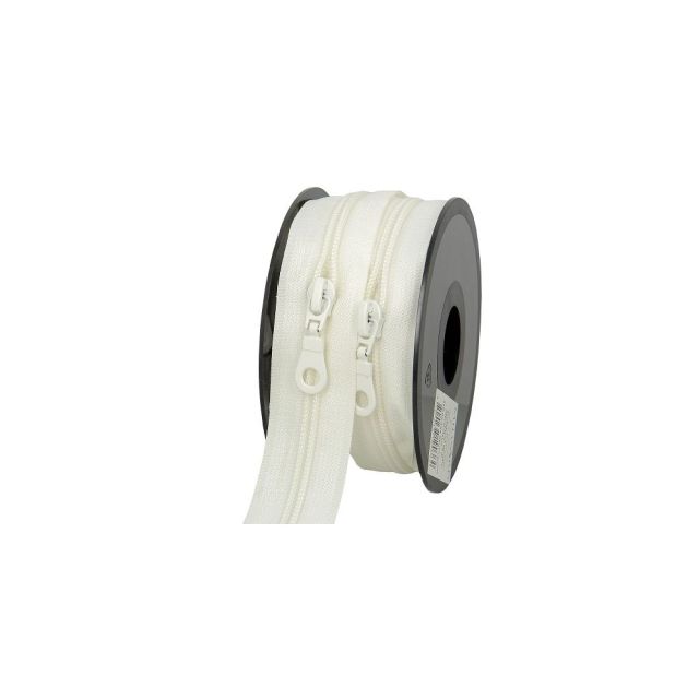 Fermeture nylon non séparable N°5 avec curseurs Ecru - Au mètre