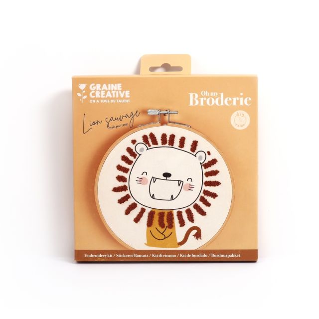 Kit Broderie partielle Lion sauvage