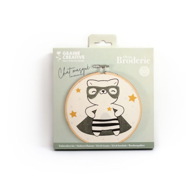 Kit Broderie partielle Chat masqué
