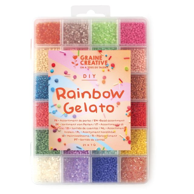 Coffret de perles 2 mm Rainbow Gelato - 24 couleurs