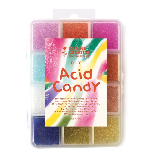 Coffret de perles 2 mm Acid Candy - 12 couleurs