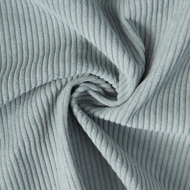 Tissu Velours d'ameublement côtelé Emy uni Gris clair