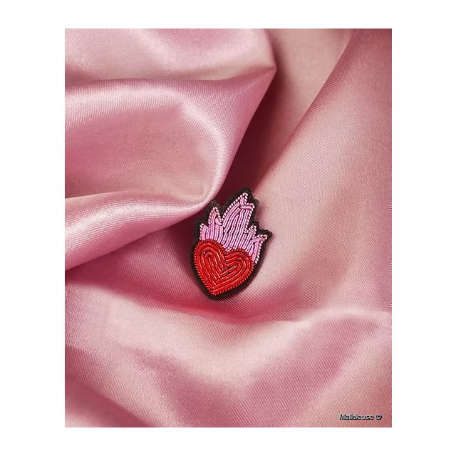 Ecusson Thermocollant Mini Coeur Enflammé