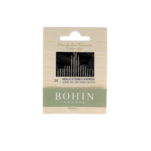 Carnet de 20 aiguilles à coudre et à repriser Bohin x20