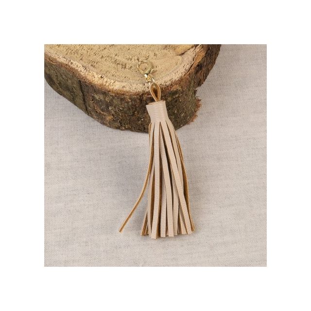 Pompon avec fermoir Beige