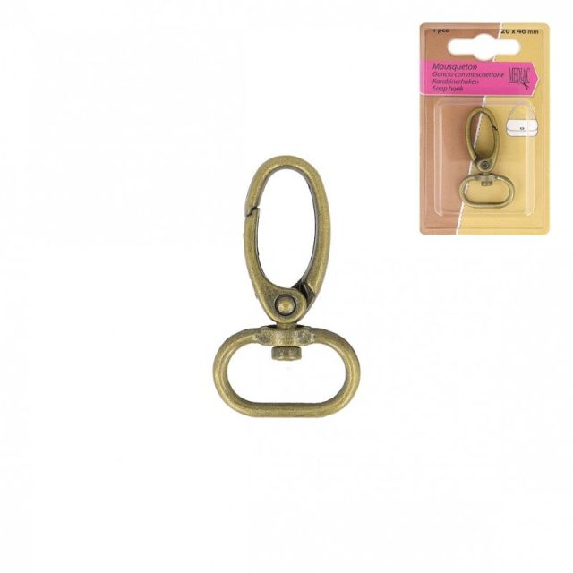 Mousqueton Or antique - 4 tailles