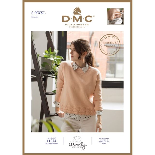 Modèle pull Tricot femme DMC Laine Woolly
