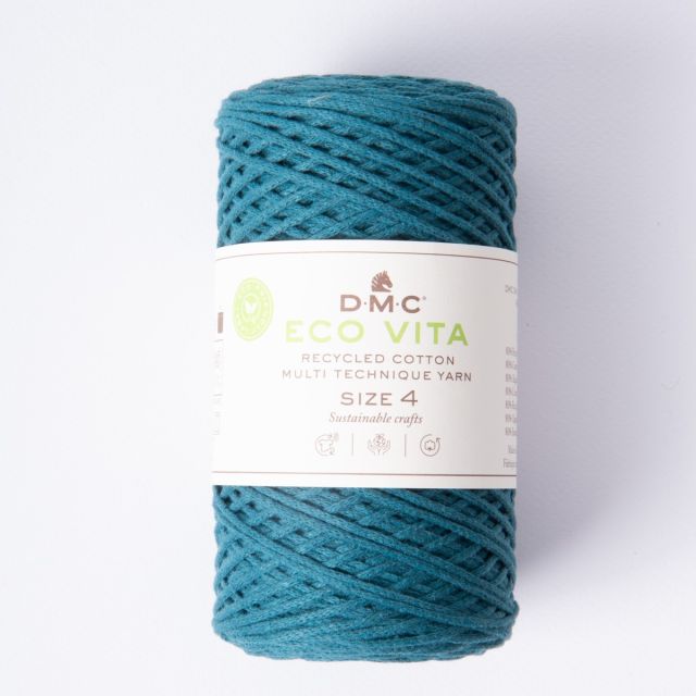 Cordon de Coton recyclé Eco Vita Taille 4 DMC - Bleu canard