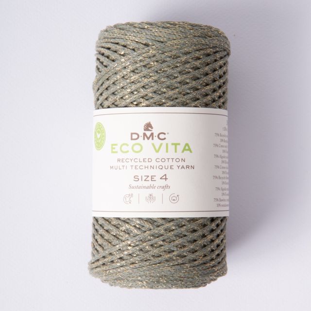 Fil Eco Vita – Métallisé - Coton Recyclé Taille 4 Gris