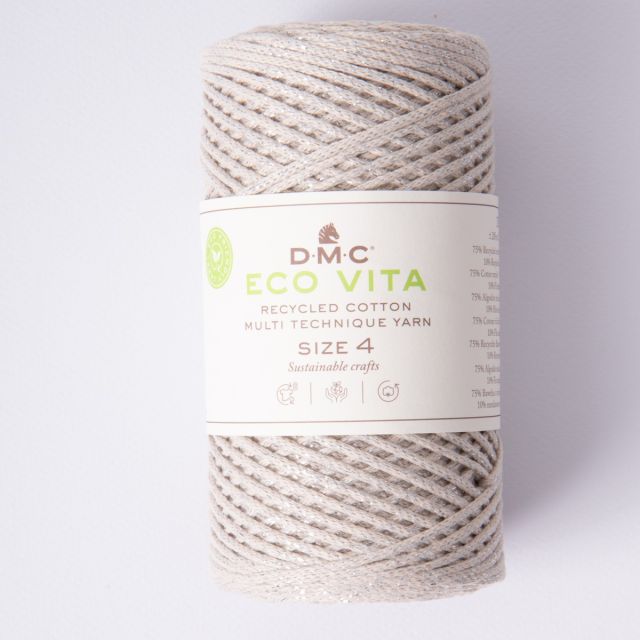 Fil Eco Vita – Métallisé - Coton Recyclé Taille 4 Beige