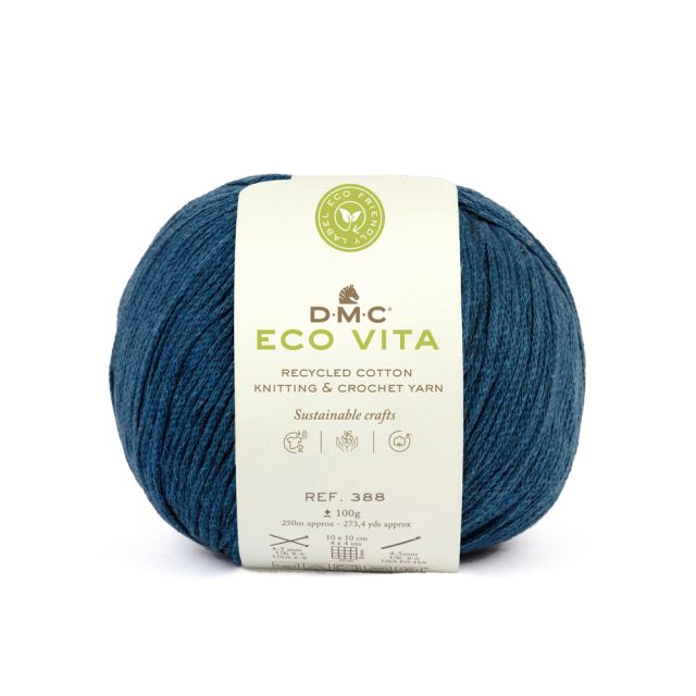 Fil DMC Coton Recyclé Eco Vita uni Bleu pétrole