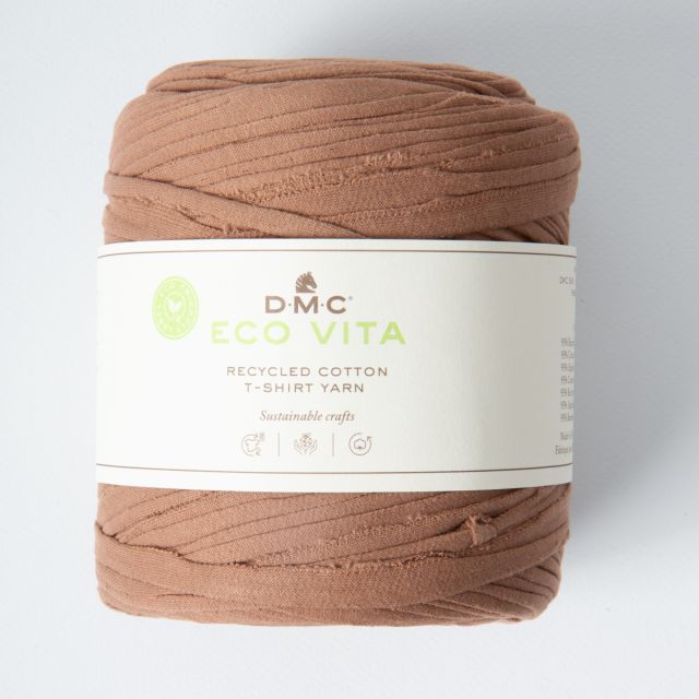 Fil de Coton recyclé Eco Vita T-shirt Yarn DMC - Marron noisette