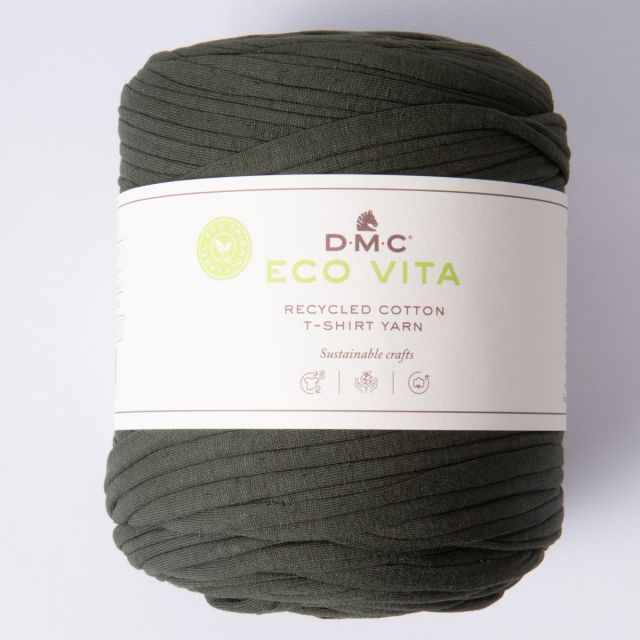 Fil de Coton recyclé Eco Vita T-shirt Yarn DMC - Vert kaki