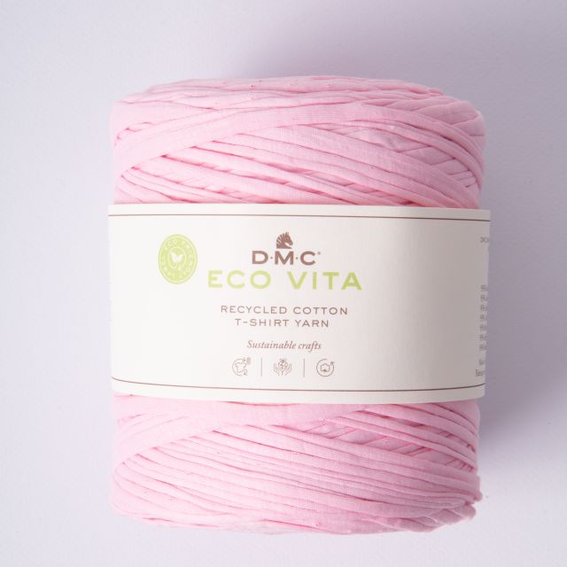 Fil de Coton recyclé Eco Vita T-shirt Yarn DMC - Rose dragée