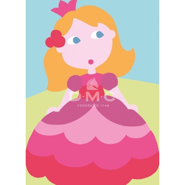Kit Canevas enfants DMC Lilou la Princesse 13 x 18 cm