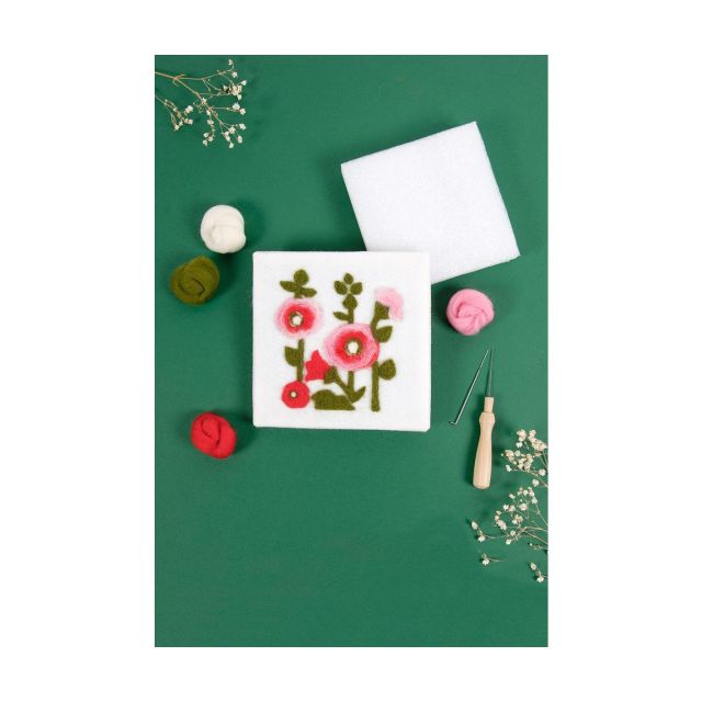 KIT FEUTRAGE ROSES TREMIERES DMC