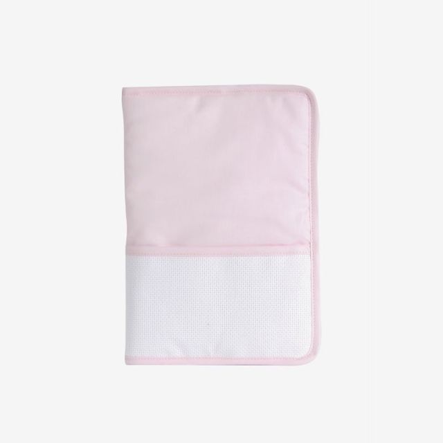 Protège Carnet de Santé Prêt à broder DMC 18 x 25 cm Rose