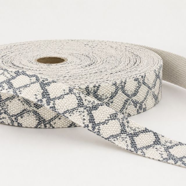 Sangle Polyester aspect Coton 30 mm Serpent écru