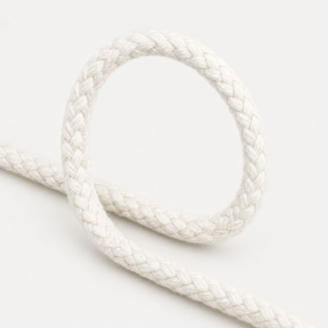 Cordon Sweat Tressé 6 mm uni Blanc