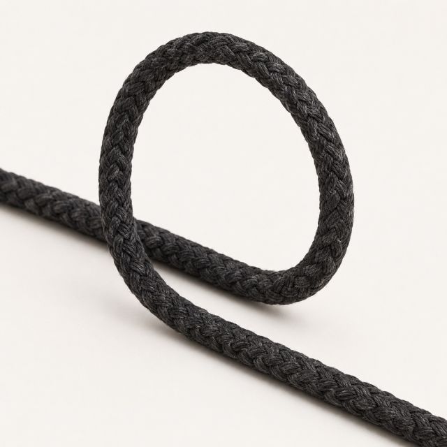 Cordon Sweat Tressé 6 mm uni Gris anthracite