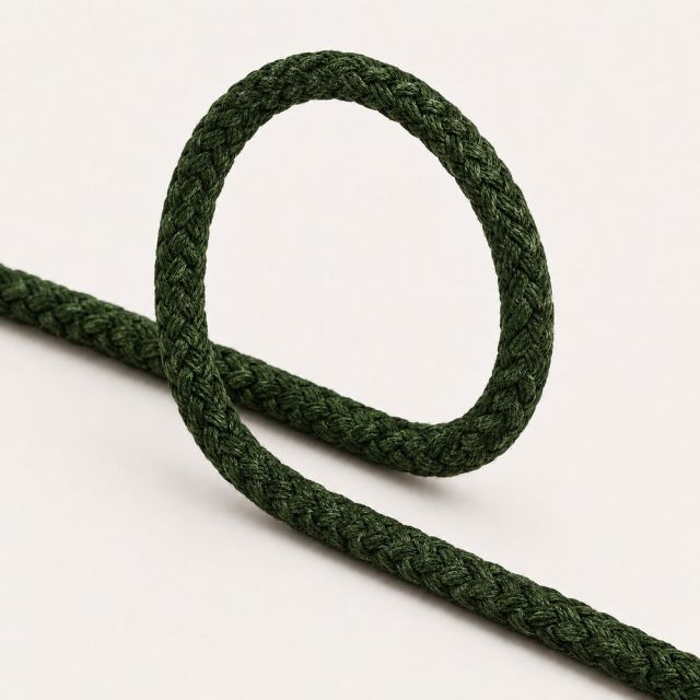Cordon Sweat Tressé 6 mm uni Vert foncé