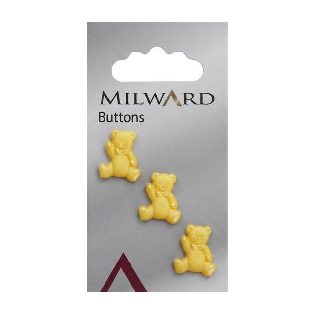 Bouton Milward Oursons jaunes 17 mm x3
