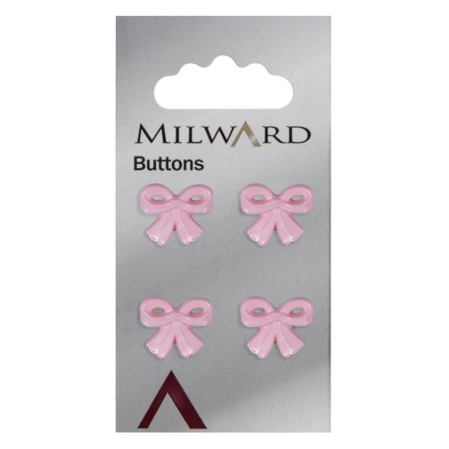 Bouton Milward Noeud pap rose 17 mm x3