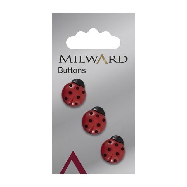 Bouton Milward Coccinelle 15 mm x3