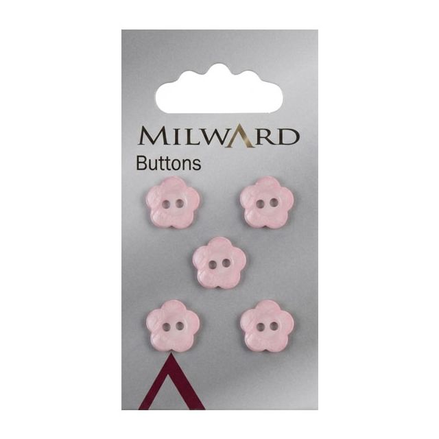 Bouton Milward Fleur rose 12 mm x5