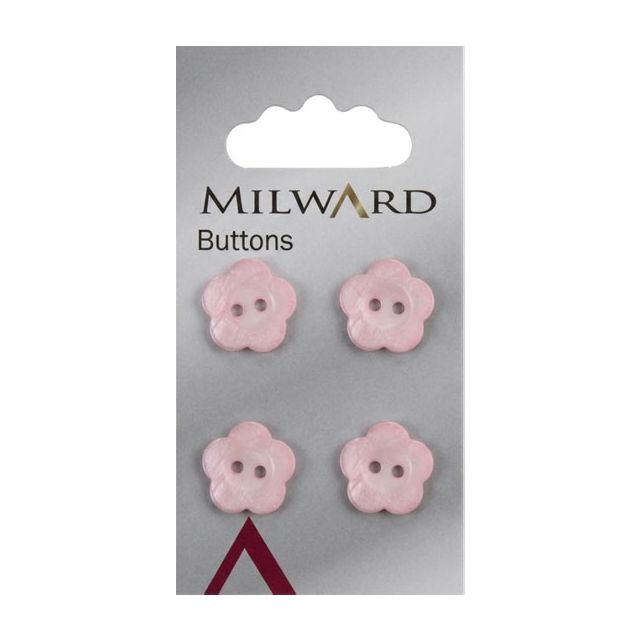 Bouton Milward Fleur rose 15 mm x4