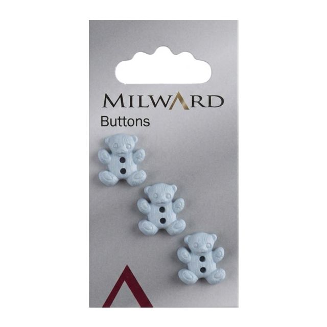 Bouton Milward Ourson bleus 17 mm x3