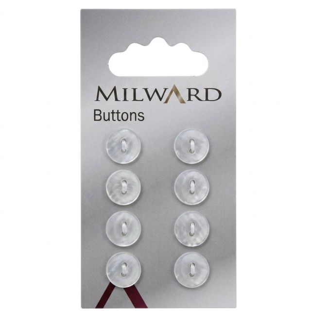 Bouton Milward Nacré 2 trous 11 mm x8