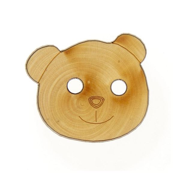 Bouton bois tête d'ourson - 38 mm