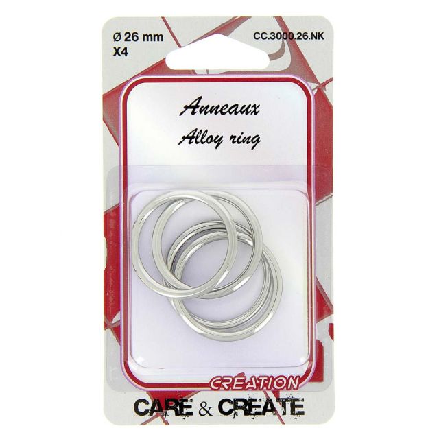 Anneaux ronds Care & Create Argent 26 mm x4