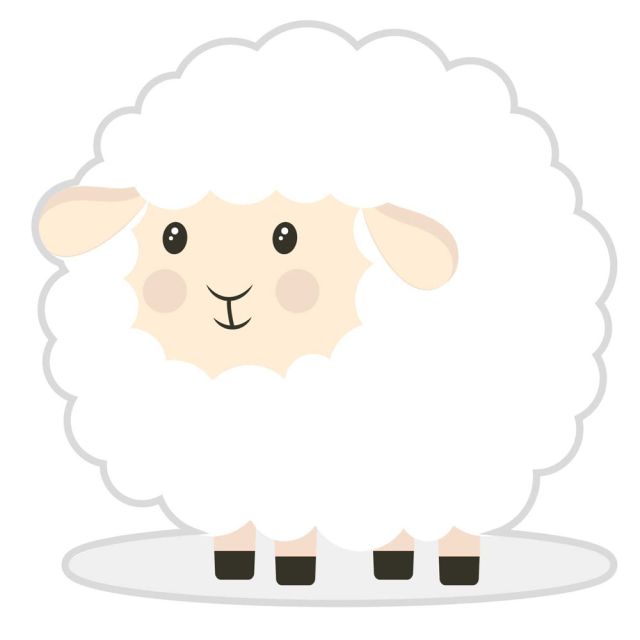 Sticker textile thermo-adhésif  7x7 cm - Mouton 