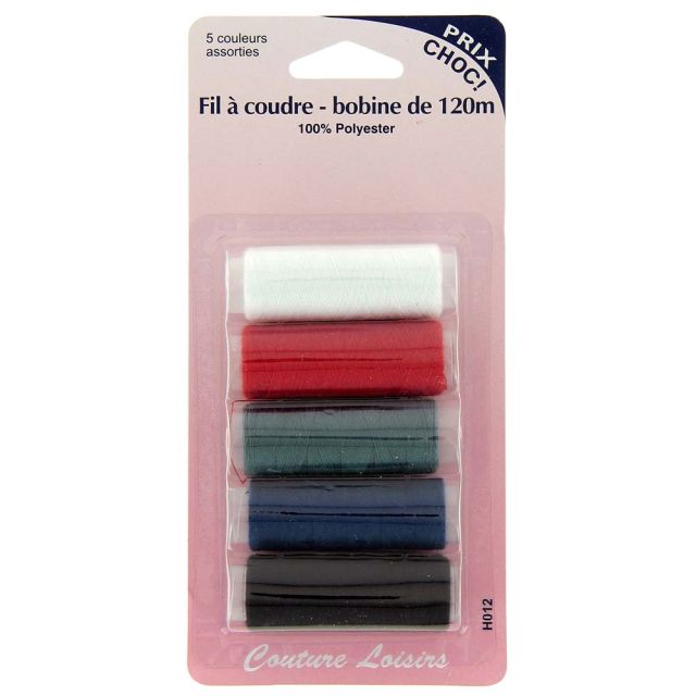 Fil à coudre - 5 couleurs 120 m