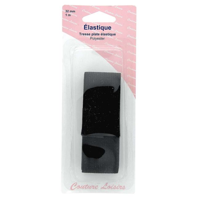 Elastique 32 mm Noir - 1 mètre