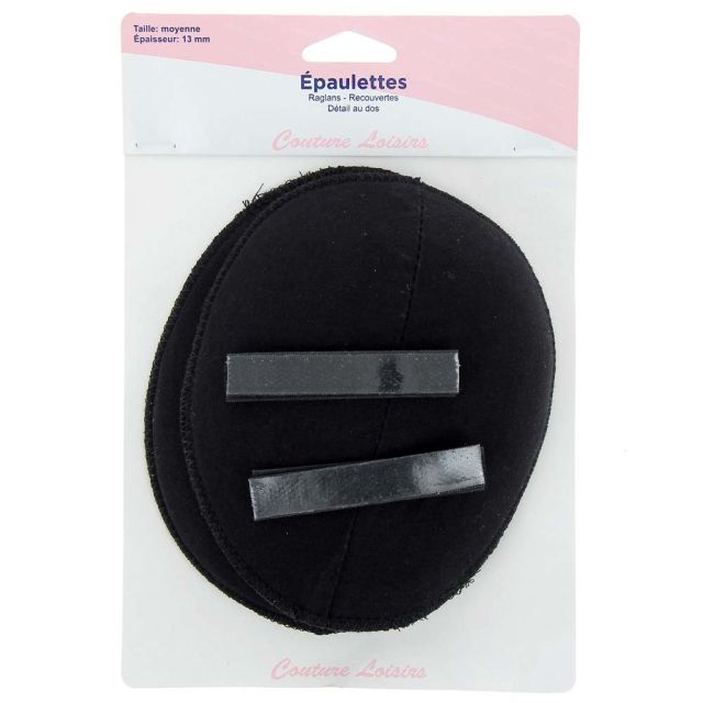 Epaulettes raglans taille moyenne Noir 13 mm