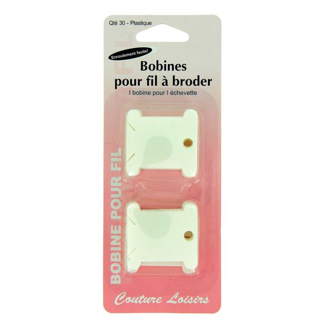 Supports plastique pour fils à broder x30